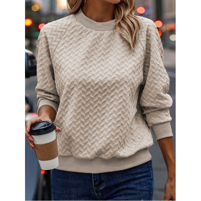 Women's Elegant Casual Long Sleeve Knitted Tops Sweatshirts