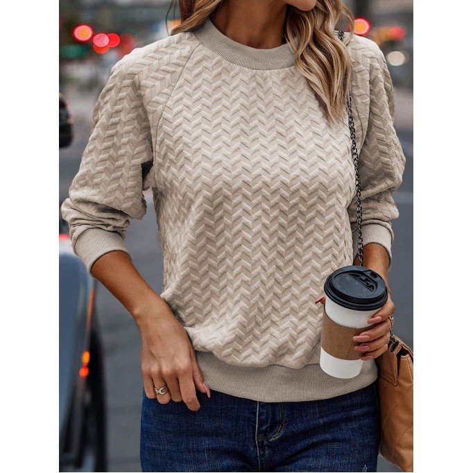 Women's Elegant Casual Long Sleeve Knitted Tops Sweatshirts