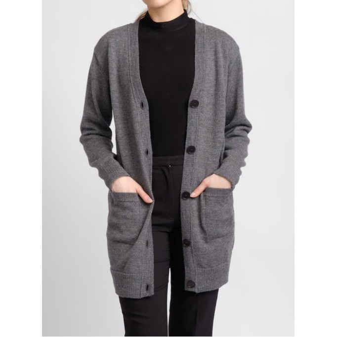 Women's gray elegant knitted sweater