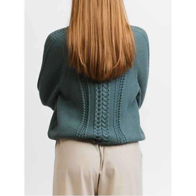 Women's green woven cardigan