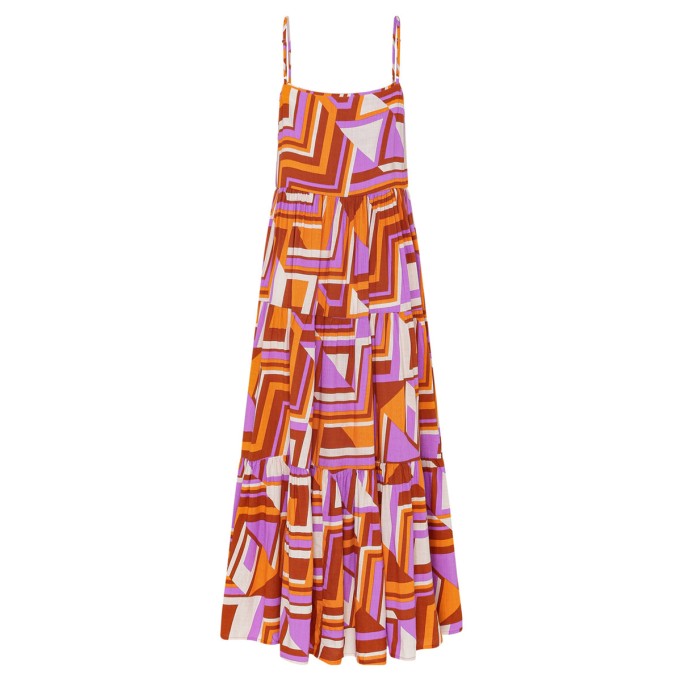 Women's halter holiday geometric print dress