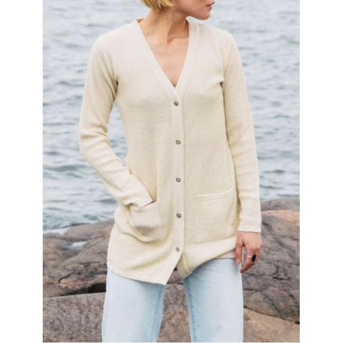 Women's khaki elegant knitted sweater