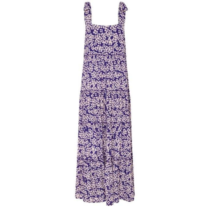 Women's printed holiday dress with straps