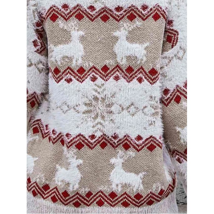 Women's round neck autumn and winter Christmas sweater