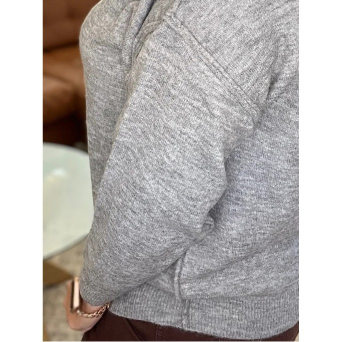 Women's round neck solid color sweater
