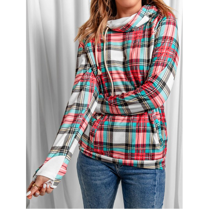 Women's Simple Plaid Hoodie