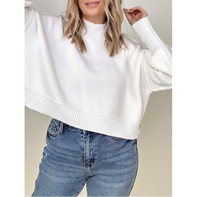 Women's simple solid color turtleneck sweater