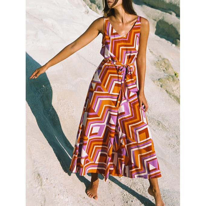 Women's V-neck holiday jumpsuit