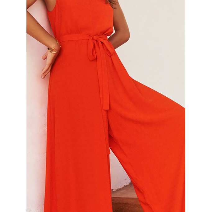 Women's vacation loose wide-leg jumpsuits