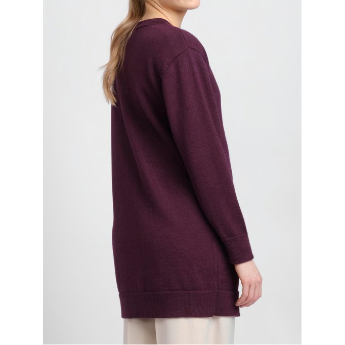 Women's wine red elegant knitted sweater