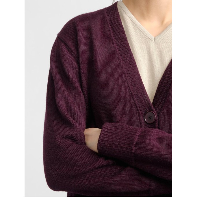 Women's wine red elegant knitted sweater